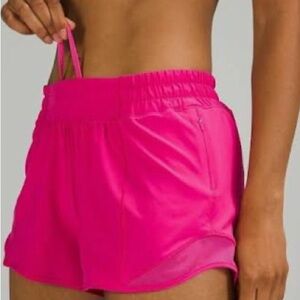 Lululemon sonic pink hotty hot shorts size  6
